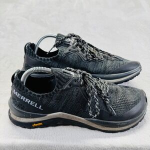 Merrell Shoes Womens 9.5 Mag 9 Knit Trail Running Vibram Athletic Sneakers Black